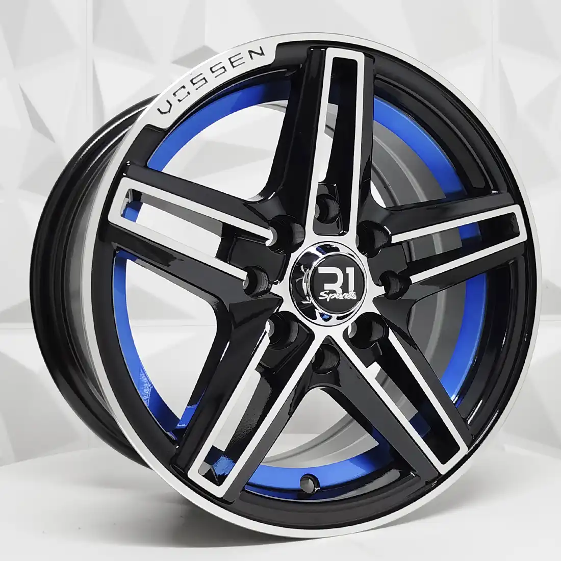 Rin 136509 RIN 13X6 4-100/114.3 R1 SPORT 353C BLACK MACHINE AND BLUE UN 4-100 con barrenación 4-100