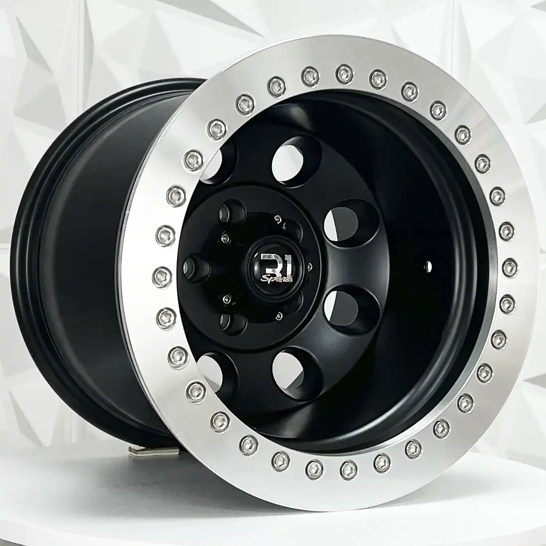 Rin 151205 RIN 15X12 5-114.3 R1 SPORT 8047 SATIN BLACK ALUMINUM RING ET 5-114.3 con barrenación 5-114.3