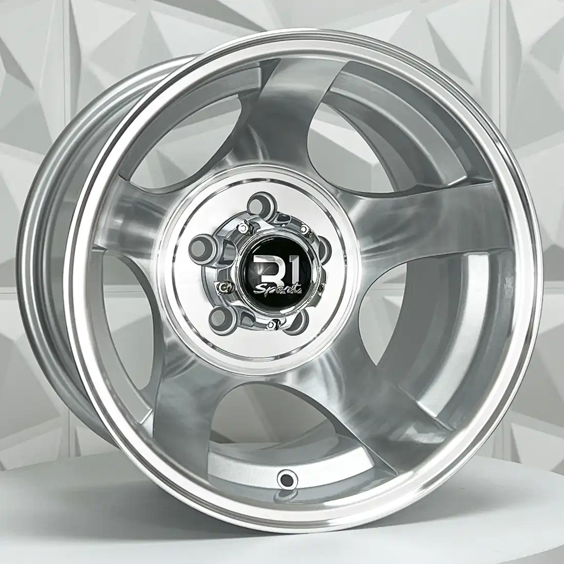 Rin 151552 RIN 15X12 5-114.3 R1 SPORT 693 SILVER MACHINE FACE ET-75 CB7 5-114.3 con barrenación 5-114.3