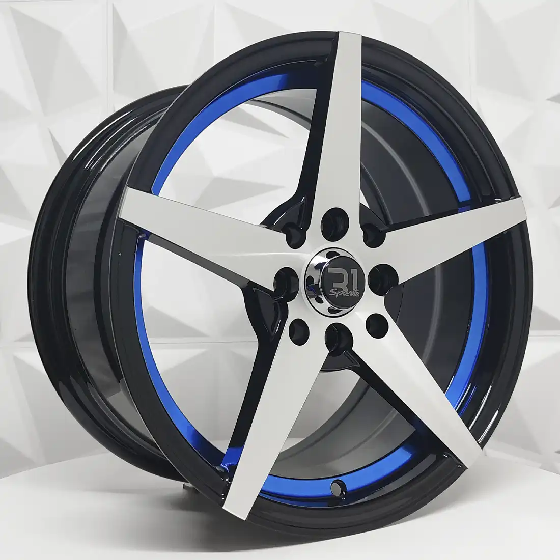 Rin 151565 RIN 15X7 4-100/114.3 R1 SPORT DX427/5029 BLACK MF BLUE UNDER 4-100 con barrenación 4-100