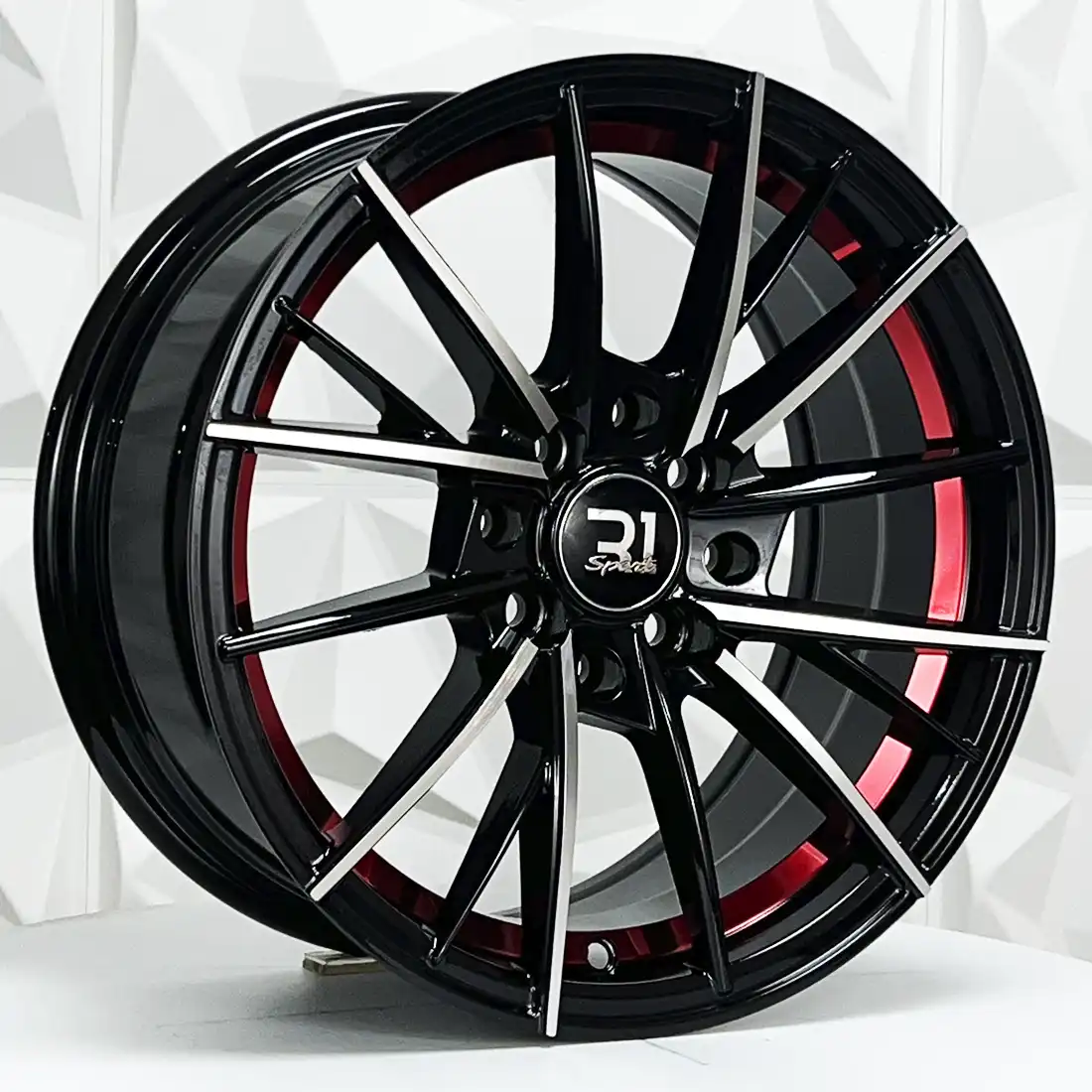 Rin 151583 RIN 15X7 4-100/114.3 R1 SPORT DX244 BLACK MACHINE FACE+RED U 4-100 con barrenación 4-100