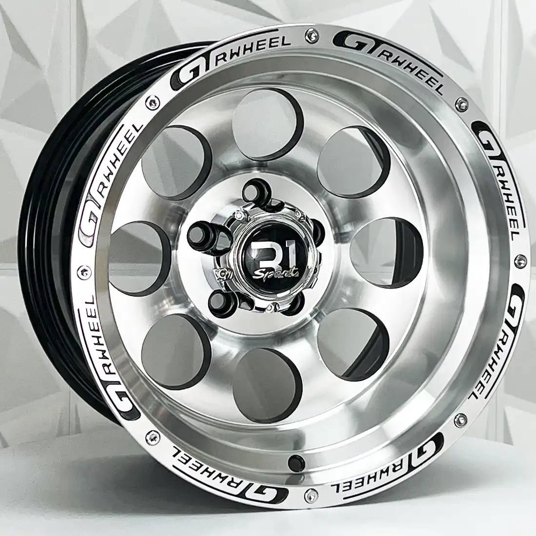 Rin 151596 RIN 15X8 5-127 R1 SPORT 8007 BLACK MACHINE FACE MI ET0 CB83 5-127 con barrenación 5-127