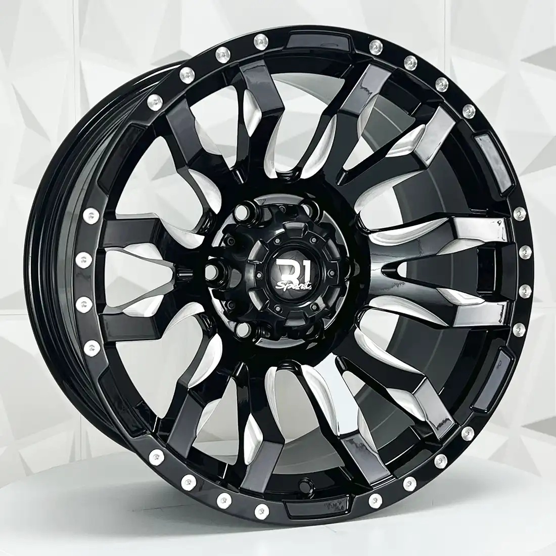 Rin 151626 RIN 15X10 5-114.3 R1 SPORT DX409 MILLING WINDOW+HOLE BLACK E 5-114.3 con barrenación 5-114.3