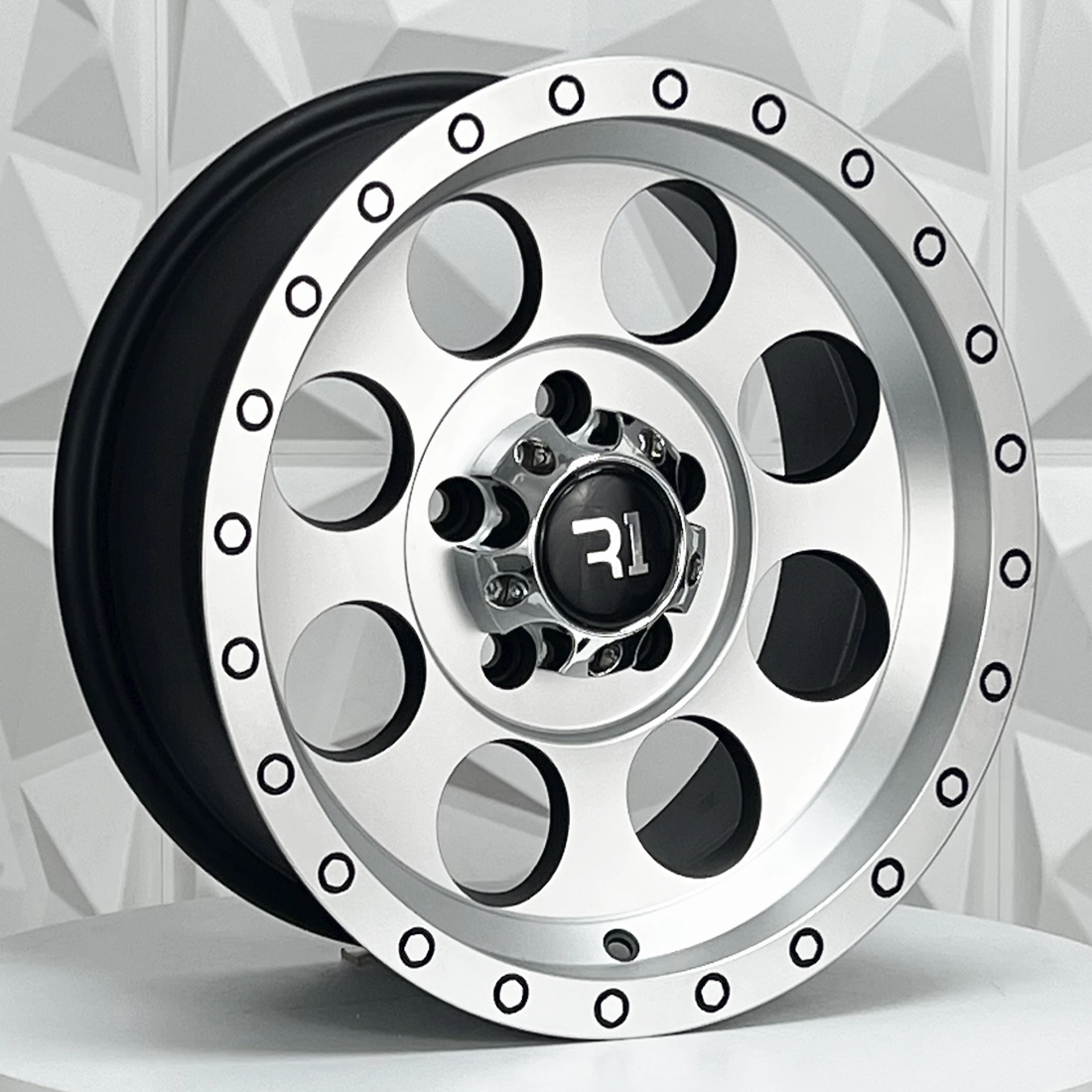 Rin 154916 RIN 15X8 5-120 R1 SPORT QC812 MATE BLACK MACHINE FACE MACINE 5-120 con barrenación 5-120