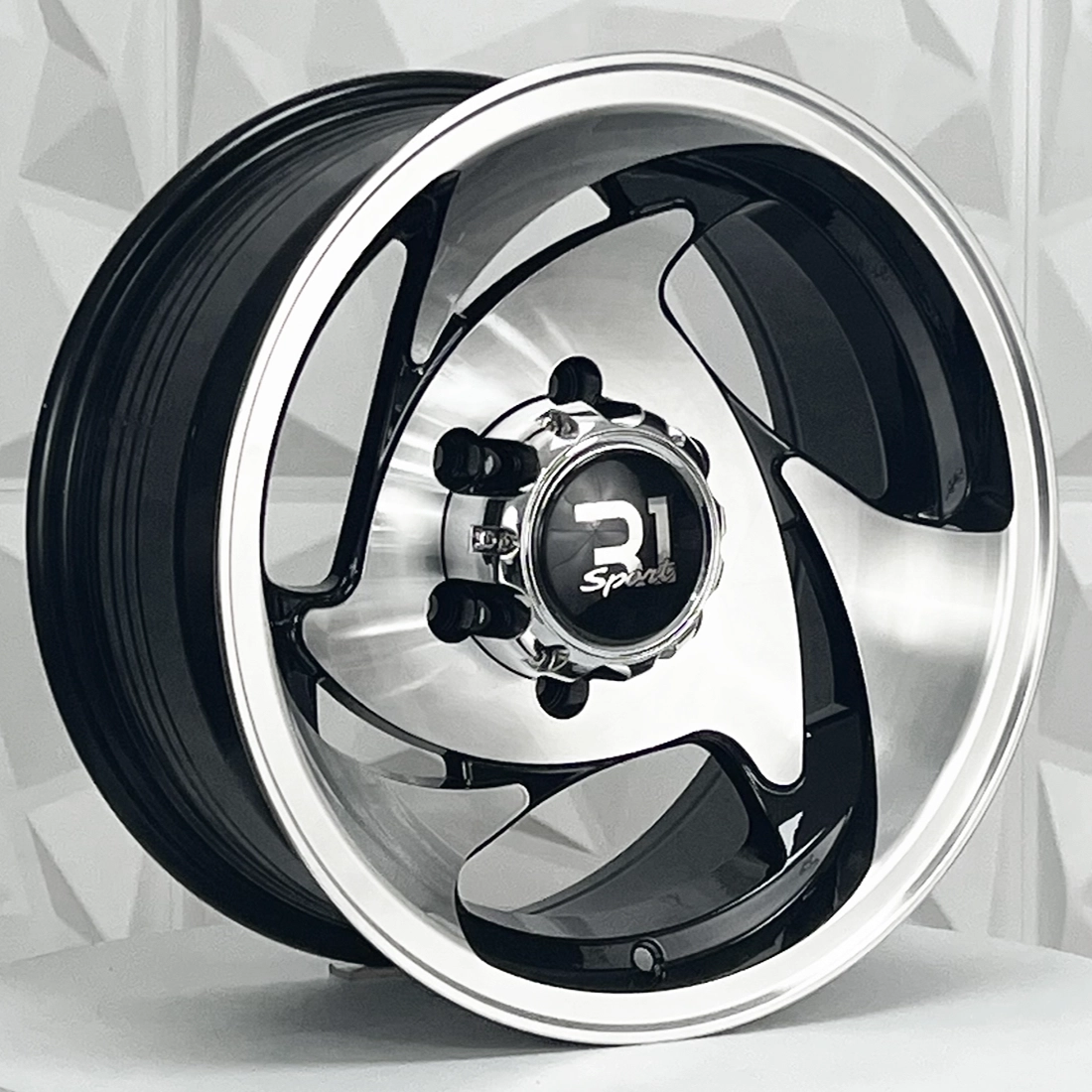 Rin 156763 RIN 15X8 5-127 R1 SPORT 1070 BLACK MACHINE FACE MACHINE LIP 5-127 con barrenación 5-127