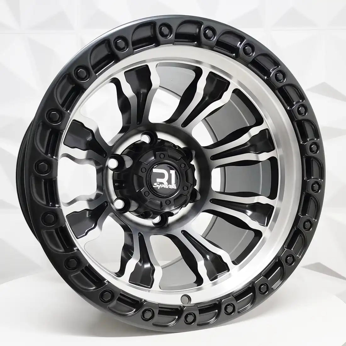 Rin 156772 RIN 15X10 5-114.3 R1 SPORT X015 MATE BLACK MACHINE FACE ET-4 5-114.3 con barrenación 5-114.3
