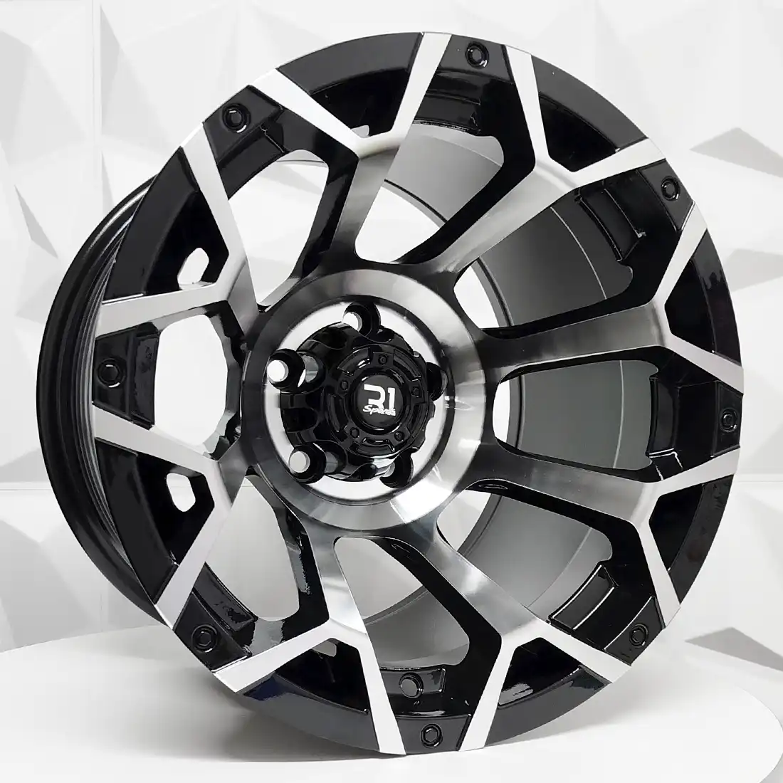 Rin 156774 RIN 15X10 5-114.3 R1 SPORT X077 BLACK MACHINE FACE ET-44 CB8 5-114.3 con barrenación 5-114.3