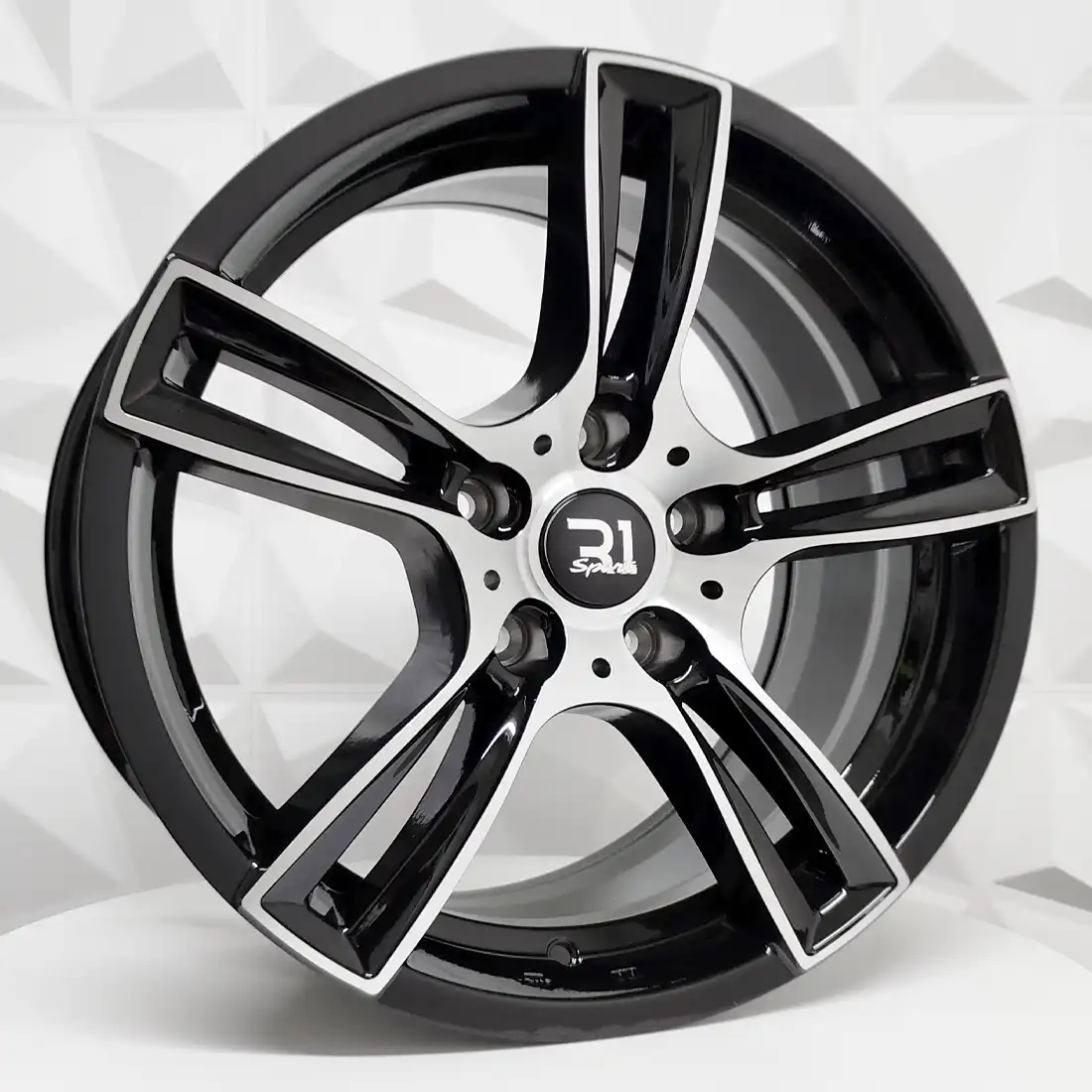 Rin 171223 RIN 17X8 5-120 R1 SPORT 75058 BLACK MACHINE FACE ET35 CB74.1 5-120 con barrenación 5-120