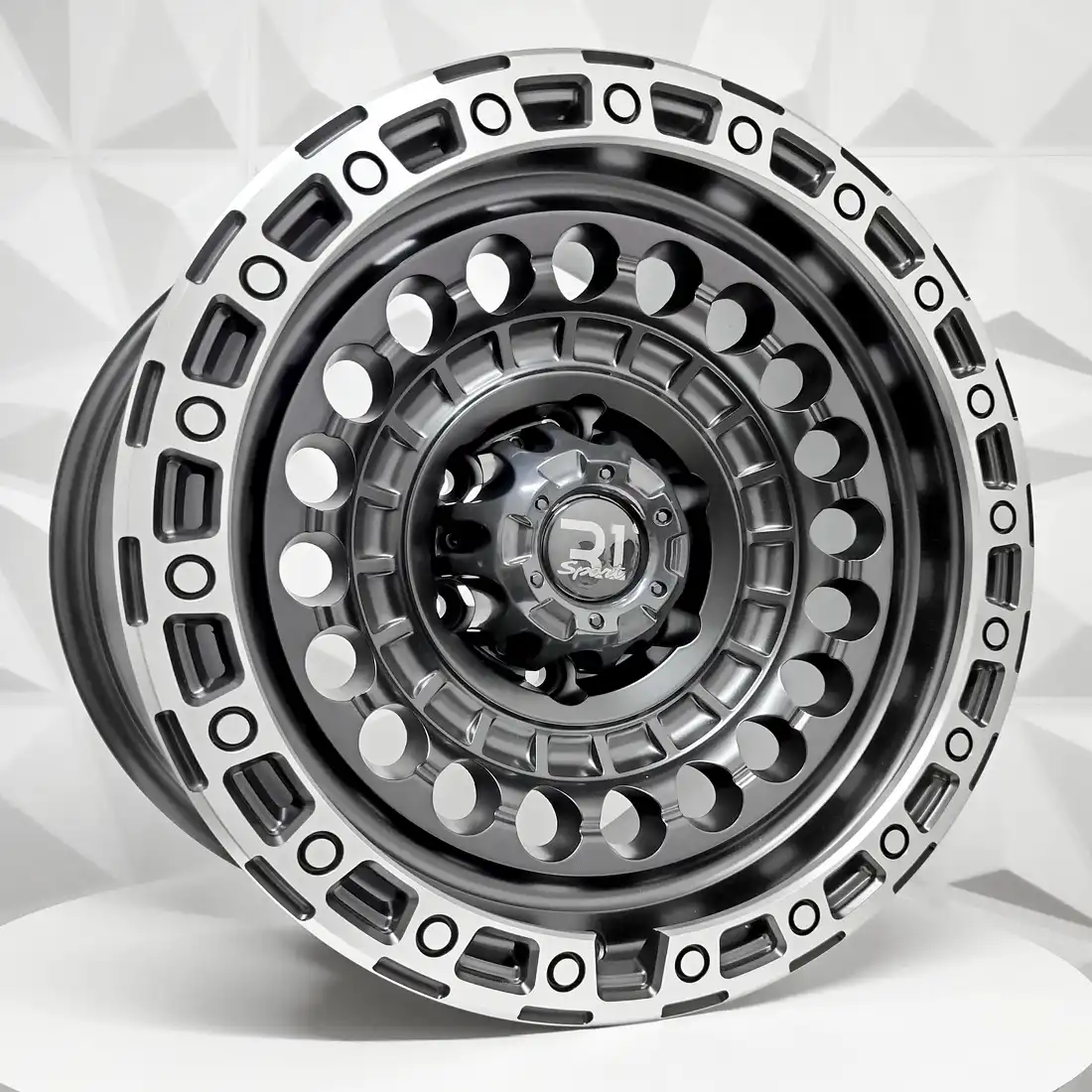 Rin 171566 RIN 17X9 6-139.7 R1 SPORT DX199 MATT BLACK MACHINE LINE ET0 6-139.7 con barrenación 6-139.7