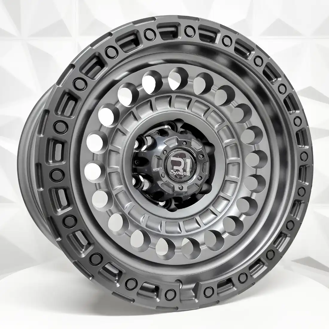 Rin 171567 RIN 17X9 6-139.7 R1 SPORT DX199 MATT GRAY+BLACK RING ET0 CB1 6-139.7 con barrenación 6-139.7