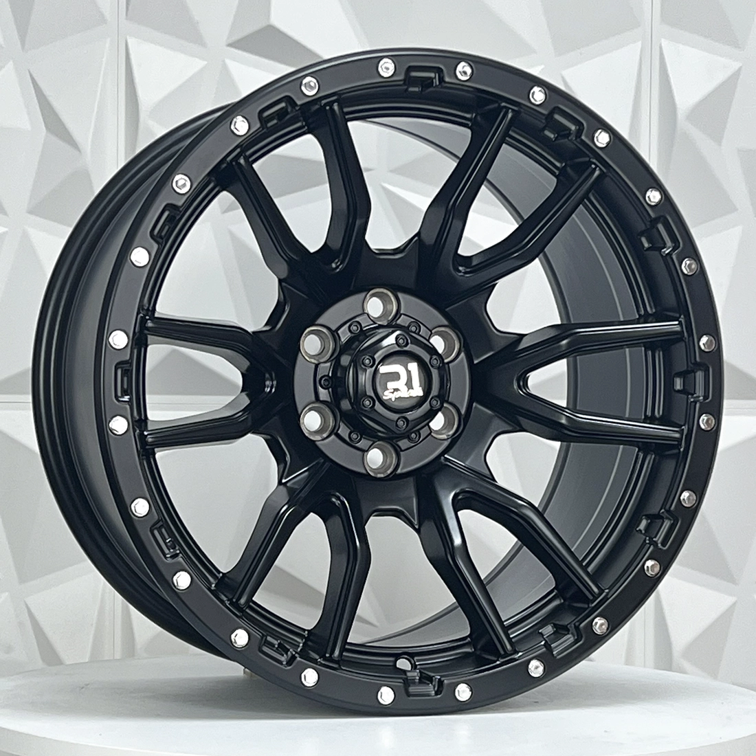 Rin 178638 RIN 17X9 5-120 R1 SPORT 6098 / YZ01 MATT BLACK+CHROME RIVETS 5-120 con barrenación 5-120