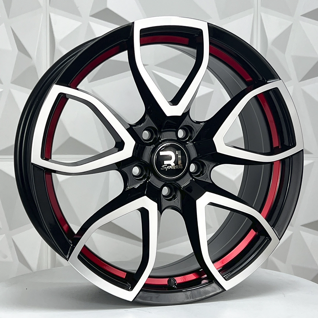 Rin 179446 RIN 17X7 5-108 R1 SPORT 1063HB BLACK MACHINE FACE + INNER LI 5-108 con barrenación 5-108
