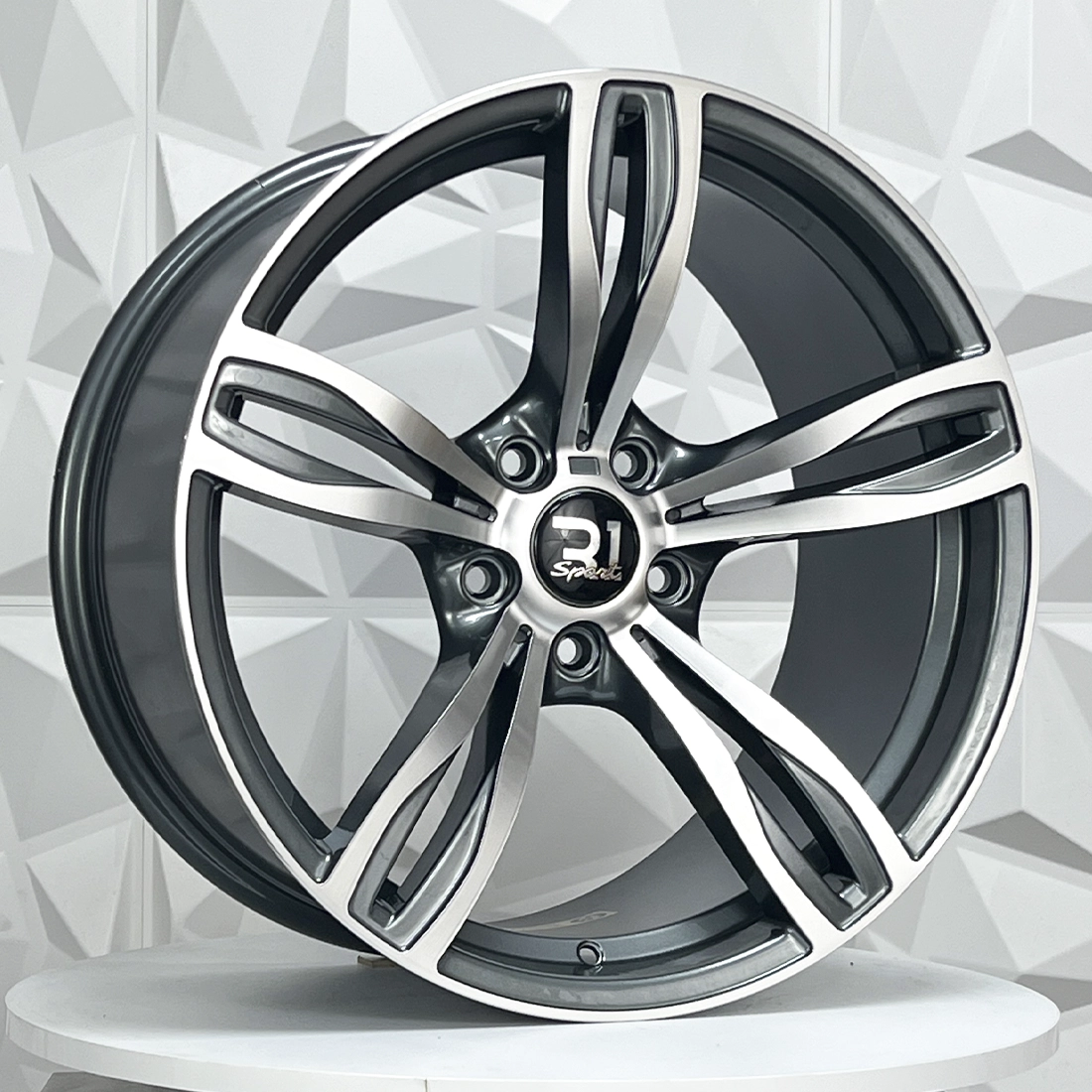 Rin 192381 RIN 19X9.5 5-120 R1 SPORT YSM359 GREY MACHINE FACE ET40 CB72 5-120 con barrenación 5-120