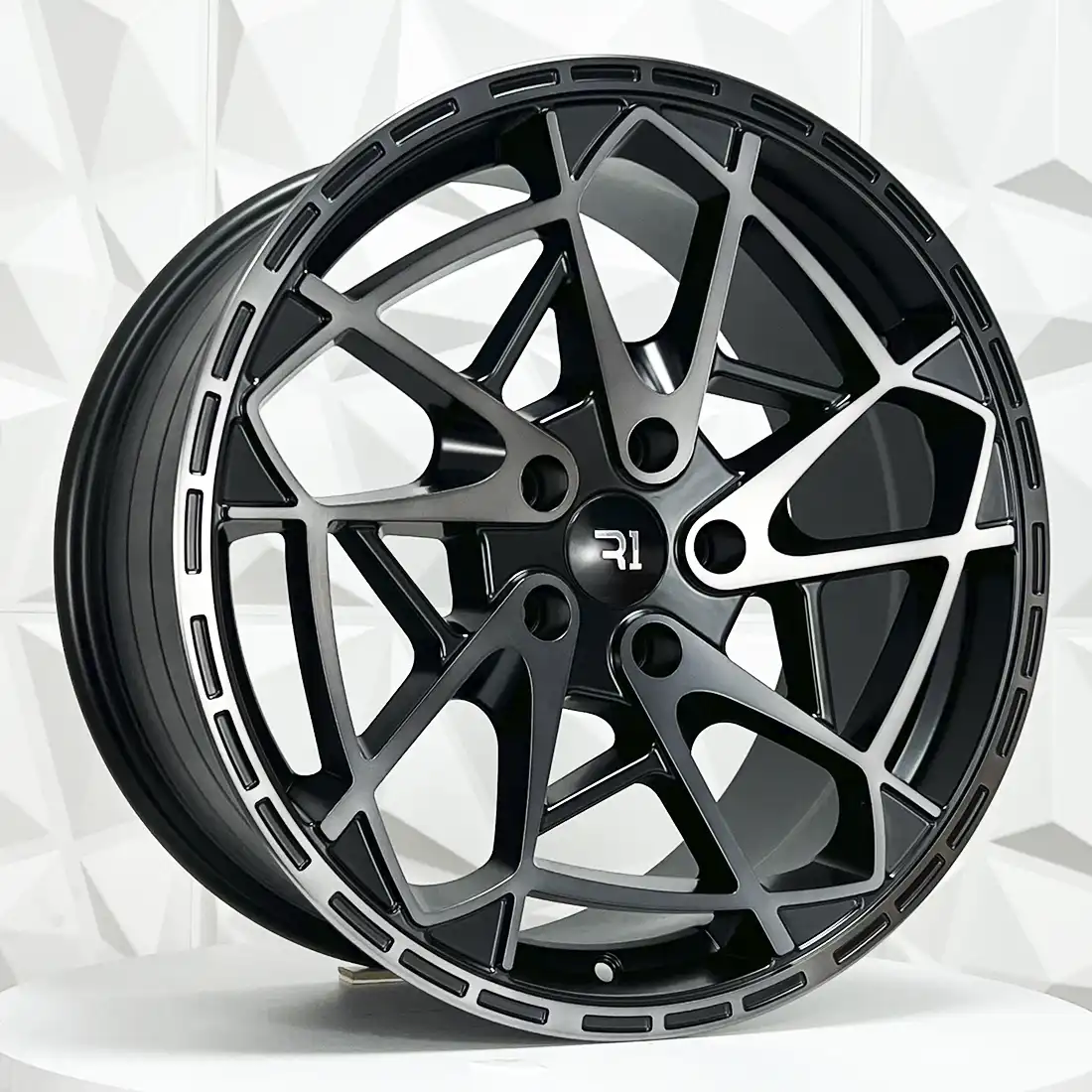 Rin 207530 F20X8.5 R20X10 5-112 LP119 BMF CLEAR MATE BLACK COATING ET38 5-112 con barrenación 5-112