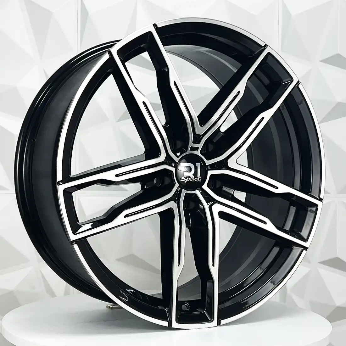Rin FF198596 F19X8.5 R19X9.5 5-120 H3076F BLACK MACHINE FACE ET30/35 CB72 5-120 con barrenación 5-120