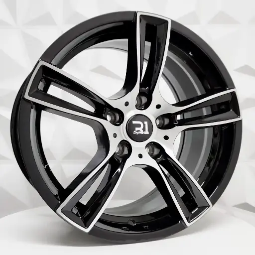 Rin 171223 RIN 17X8 5-120 R1 SPORT 75058 BLACK MACHINE FACE ET35 CB74.1 5-120 con barrenación 5-120