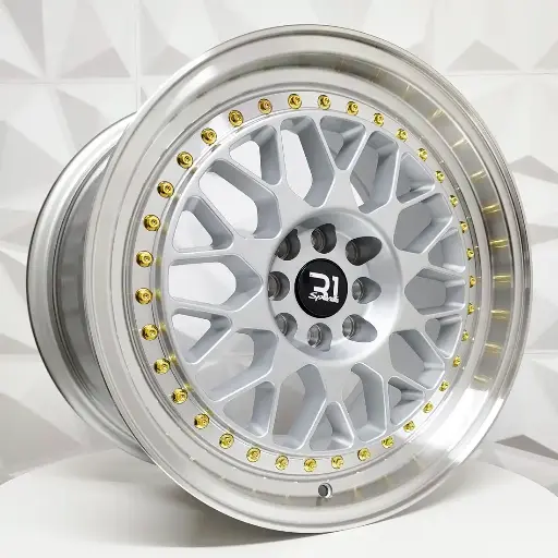 Rin 171225 F17X8 R17X9 4-100/114.3 1001 SILVER MI GOLD RIVETS ET25/23 CB73.1 4-114.3 con barrenación 4-114.3