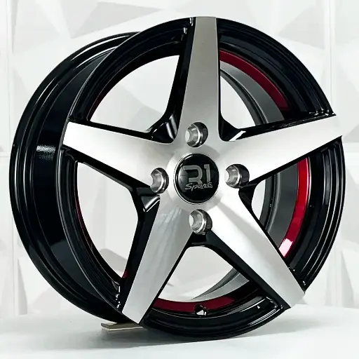 132104 RIN 13X5.5 4-100 R1 SPORT L2244 BLACK MF RED LINE ET20 CB73.1 4-100
