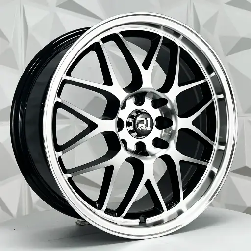 Rin 161515 F16X7 R16X8 4-100/114.3 SH37 BLACK MACHINE FACE MACHINE LIP ET30/15 CB73.1 4-114.3 con barrenación 4-114.3