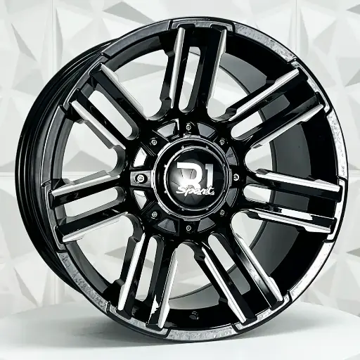 Rin 171503 RIN 17X9 6-139.7 R1 SPORT OR002 BLACK+ MILLING WINDOW ET0 CB106.1 6-139.7 con barrenación 6-139.7