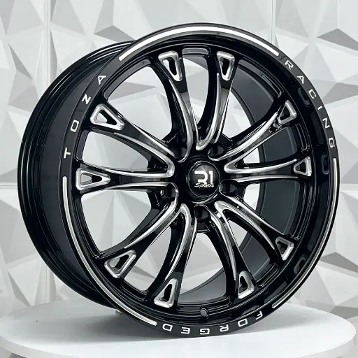 Rin 189240 RIN 18X8.5 5-114.3 R1 SPORT TZ-01 BLACK+MILLING WINDOWS AND LETTERS ET38 CB73.1 5-114.3 con barrenación 5-114.3