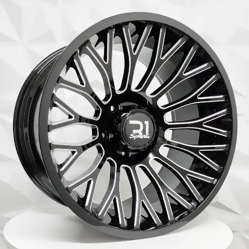 Rin 221501 RIN 22X12 5-139.7 R1 SPORT 1014 BLACK MILLING ET-44 CB70.1 5-139.7 con barrenación 5-139.7