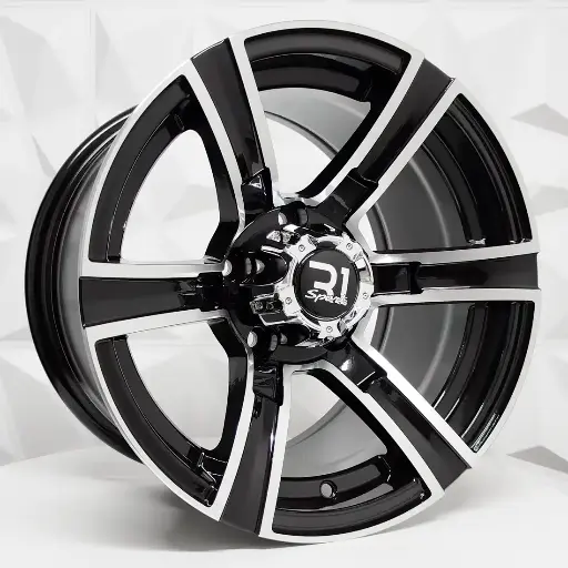 150682 RIN 15X8 5-120 R1 SPORT 968 BLACK MACHINE FACE ET0 CB83 5-120