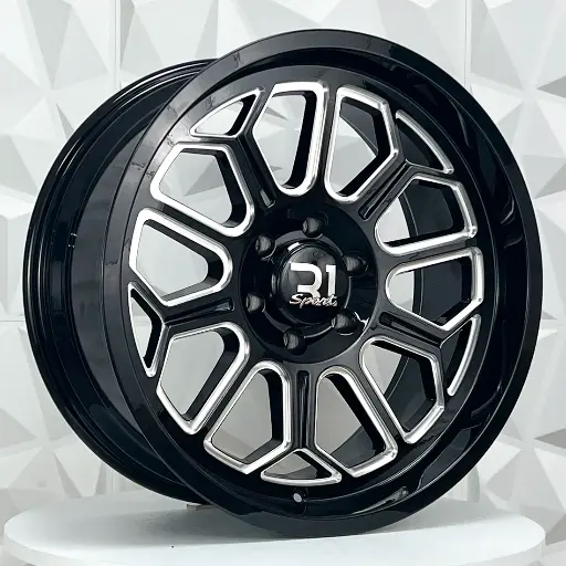 208588 RIN 20X9 6-135 R1 SPORT D1850 BLACK MILLING SPOKE ET-12 CB87.1 6-135