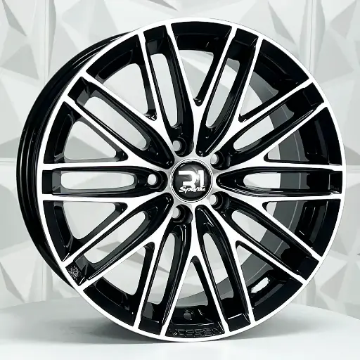 Rin 161512 RIN 16X7 5-112 R1 SPORT 615 BLACK MACHINE FACE ET38 CB73.1 5-112 con barrenación 5-112