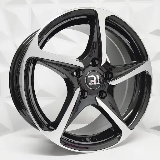 Rin 161531 RIN 16X7 5-100 R1 SPORT DM304 BLACK MACHINE FACE ET35 CB73.1 5-100 con barrenación 5-100