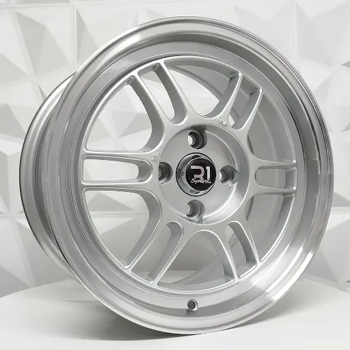 Rin 161529 RIN 16X7 4-100 R1 SPORT DX603 SILVER MACHINE LIP ET35 CB73.1 4-100 con barrenación 4-100