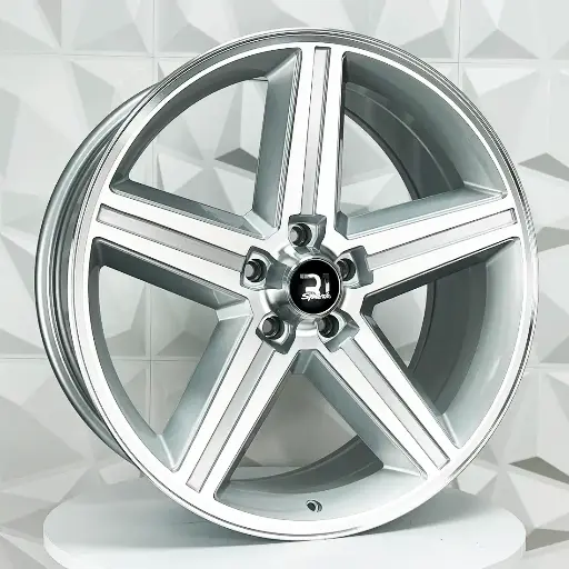 Rin 241204 RIN 24X9.5 5-127 R1 SPORT LE5118 SILVER MACHINE FACE ET15 CB78.1 5-127 con barrenación 5-127