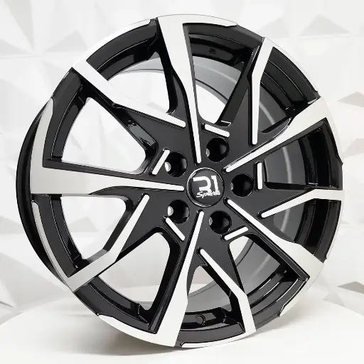 Rin 176660 RIN 17X7 5-114.3 R1 SPORT 1066 BLACK MACHINE FACE ET35 CB60.1 5-114.3 con barrenación 5-114.3