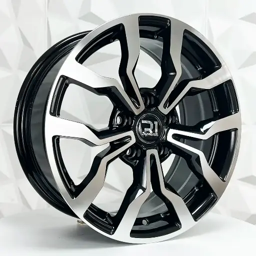 Rin 160598 RIN 16X7 5-112 R1 SPORT 6985 BLACK MACHINE FACE ET40 CB66.6 5-112 con barrenación 5-112