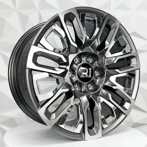 FF228535 RIN 22X9 6-139.7 R1 SPORT TYH086 GUMETAL MF INSERT CHROME ET28 CB78.1 6-139.7