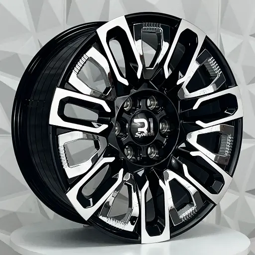 FF228536 RIN 22X9 6-139.7 R1 SPORT TYH086 BLACK MF INSERT CHROME ET28 CB78.1 6-139.7