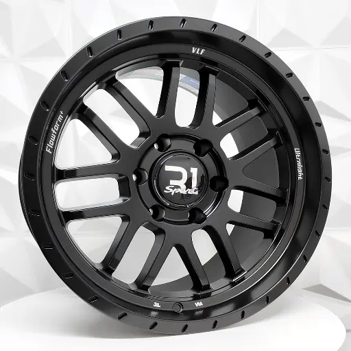 Rin 187530 RIN 18X9 6-139.7 R1 SPORT VLF-S06 MATTE BLACK WHITE LETTERS ET0 CB106.1 6-139.7 con barrenación 6-139.7