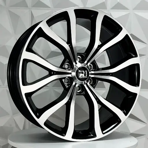 Rin FF228537 RIN 22X9.5 6-135 R1 SPORT FH025 BLACK MACHINE FACE ET31 CB87.1 6-135 con barrenación 6-135