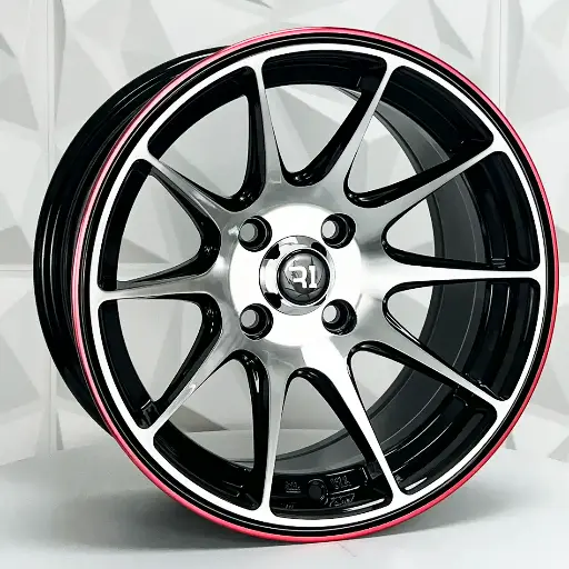 134570 RIN 13X6.5 4-100/114.3 R1 SPORT QC1518 BLACK MACHINE FACE RED LINE ET0 CB73.1 4-100