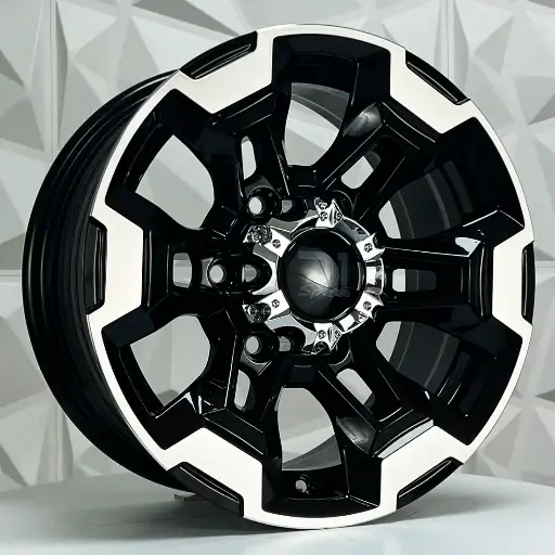 Rin 157605 RIN 15X7 6-139.7 R1 SPORT JCW51 BLACK MACHINE FACE ET25 CB106.1 6-139.7 con barrenación 6-139.7