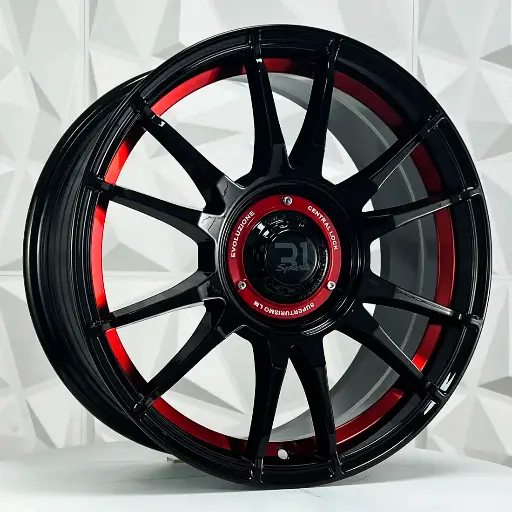 Rin 157603 RIN 15X7 4-100/114.3 R1 SPORT JCW48 BLACK RED UNDERCUT* ET35 CB73.1 4-114.3 con barrenación 4-114.3