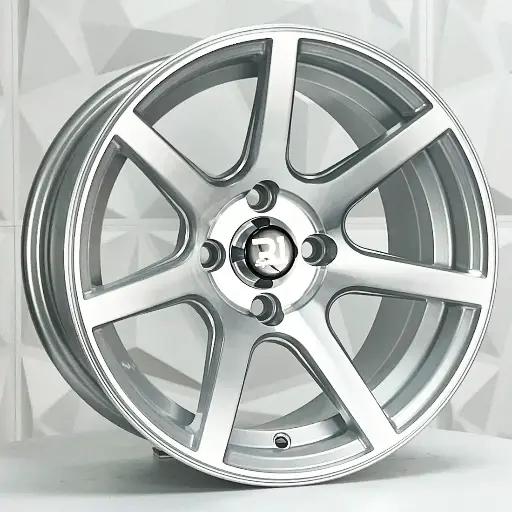 Rin 137513 RIN 13X7 4-100 R1 SPORT 6093 SILVER MACHINE FACE ET0 CB73.1 4-100 con barrenación 4-100