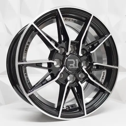 138528 RIN 13X5.5 4-100/114.3 R1 SPORT RGW06 BLACK MACHINE FACE+UNDERCUT ET35 CB73.1 4-100