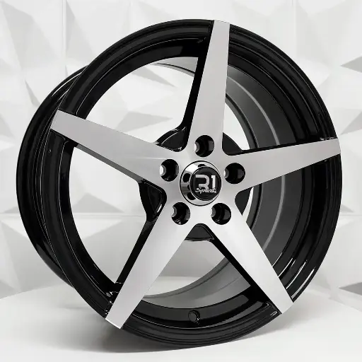 Rin 151616 RIN 15X7 5-100 R1 SPORT DX427 BLACK MACHINE FACE ET35 CB73.1 5-100 con barrenación 5-100
