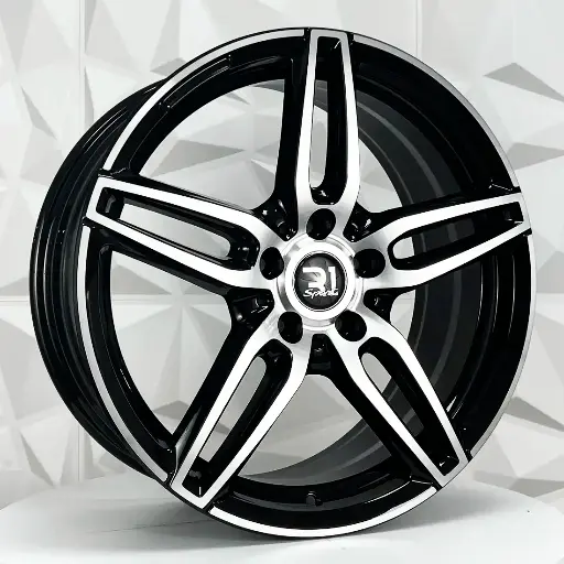 Rin 191502 F19X8 R19X9 5-112 A036 BLACK MACHINE FACE ET38/45 CB66.6 5-112 con barrenación 5-112
