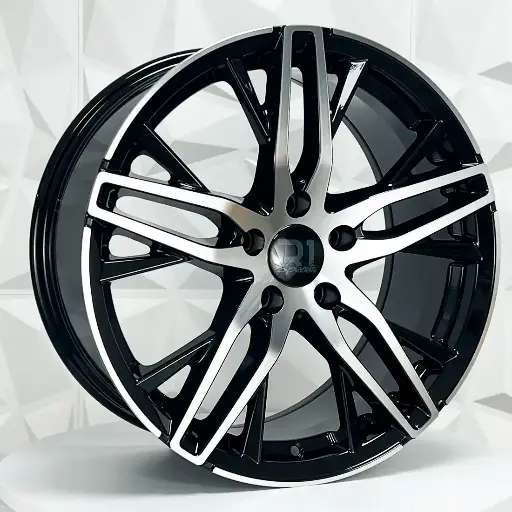 Rin 192368 RIN 19X8.5 5-114.3 R1 SPORT R2350 BLACK MACHINE FACE ET45 CB73.1 5-114.3 con barrenación 5-114.3