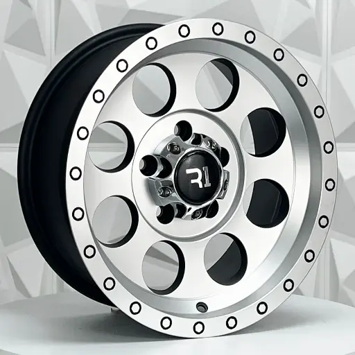 Rin 154896 RIN 15X8 5-127 R1 SPORT QC812 MATTE BLACK MACHINE FACE MACHINE LIP ET0 CB83 5-127 con barrenación 5-127