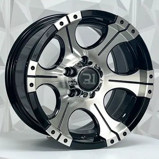 Rin 154903 RIN 15X8 5-114.3 R1 SPORT QC602 BLACK MACHINE FACE ET0 CB83 5-114.3 con barrenación 5-114.3