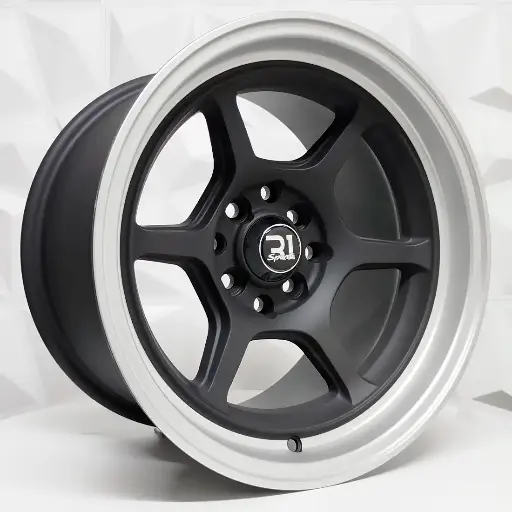 Rin 154909 RIN 15X8.25 4-100/114.3 R1 SPORT QC668 MATT BLACK+ML ET0 CB73.1 4-114.3 con barrenación 4-114.3