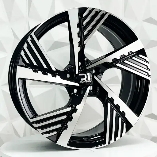 Rin 195529 RIN 19X8 5-112 R1 SPORT FBX183 BLACK MACHINE FACE ET38 CB66.56 5-112 con barrenación 5-112